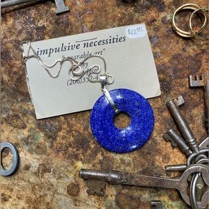 Impulsive Necessities Lapis circle pendant necklace